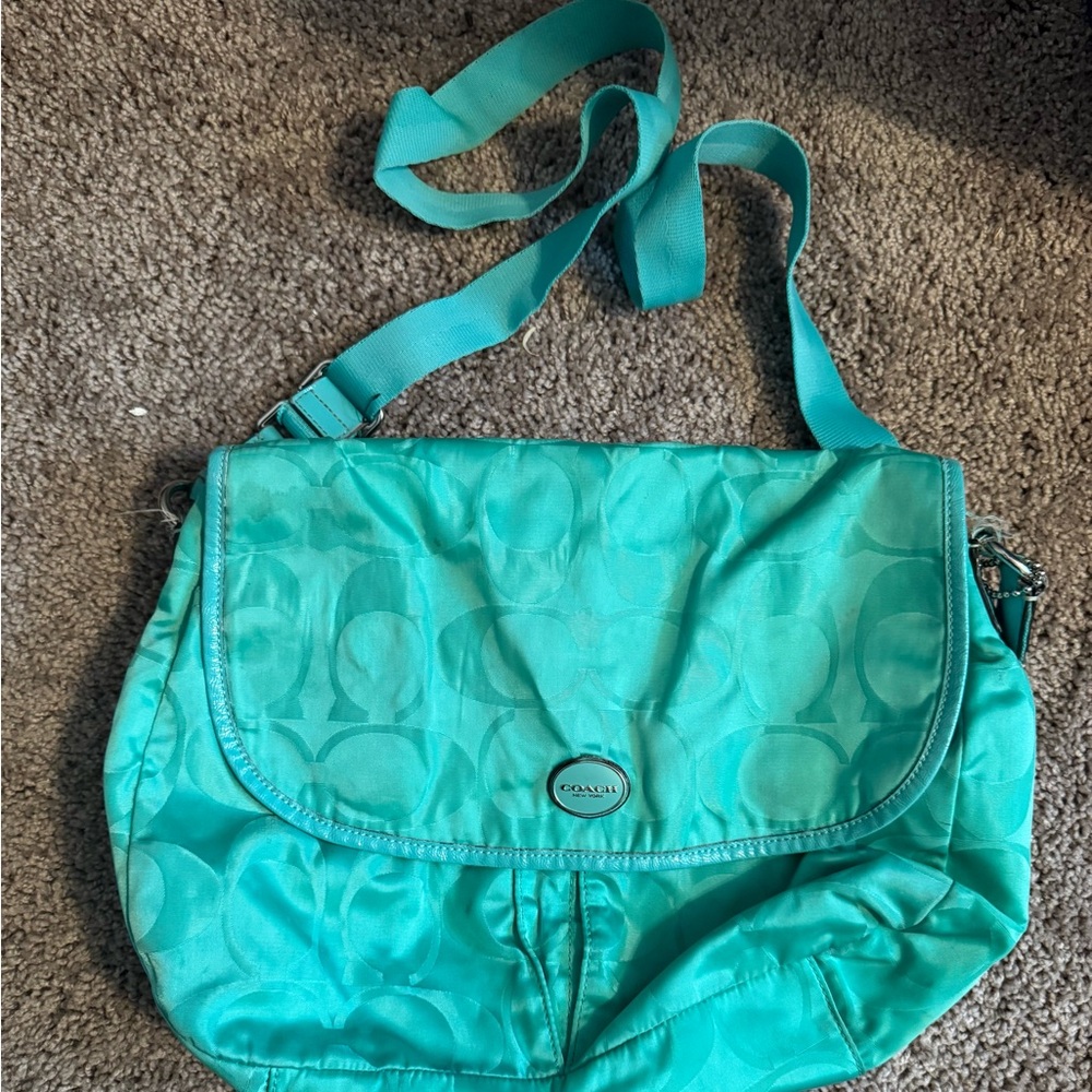 Coach Blue Crossbody Bag with Slouchy Design